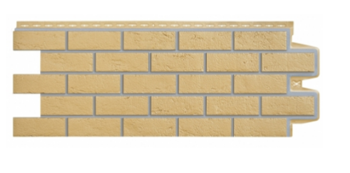 Фасадная панель Grand Line состаренный кирпич Премиум горчичный